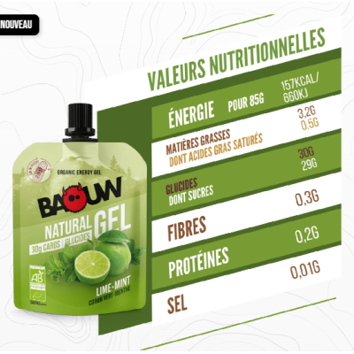 Baouw- Gels Énergétiques Bio Citron Vert Menthe Baouw- Gels Énergétiques Bio Citron Vert Menthe