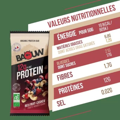 Baouw- Barre Protéinée Fruit Rouge Cajou Baouw- Barre Protéinée Fruit Rouge Cajou