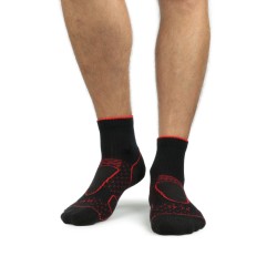 La Chaussette de France - Trekker Mid Noir/Rouge