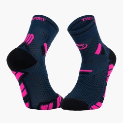 BV Sport - Chaussettes Trail Ultra.2 Mid Bleu/Rose BV Sport - Chaussettes Trail Ultra.2 Mid Bleu/Rose