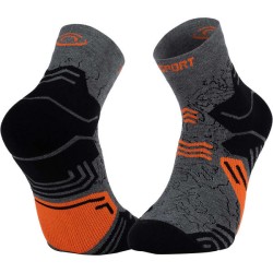 BV Sport - Chaussettes Trek GR Mid Lyocell Gris/Orange