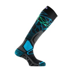 Thyo - Chaussettes De Ski Alveol Tech 2 Noir/Turquoise