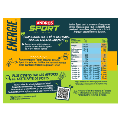 Andros - Pâtes De Fruits Vitaminées Fruits Rouge